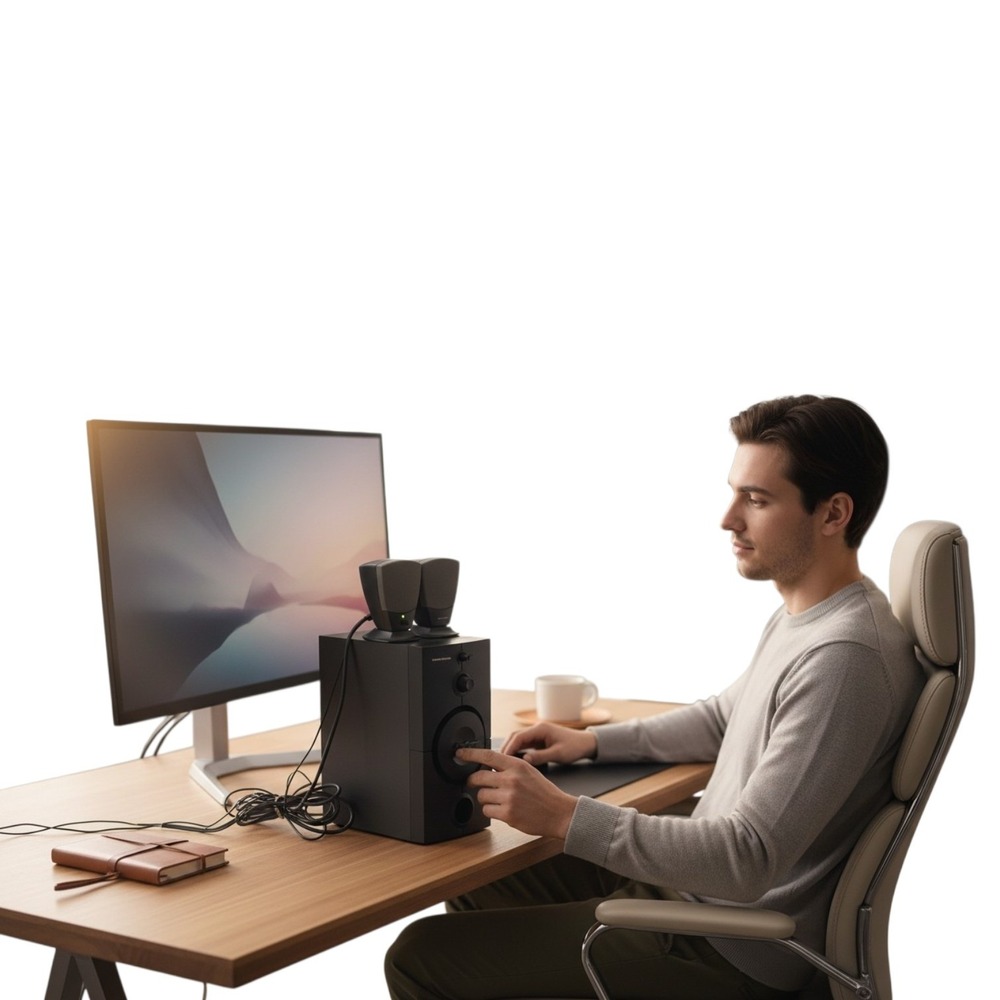 Harman Kardon HK395 Computer Speakers Black 3-Piece Subwoofer System - Picture 4 of 8